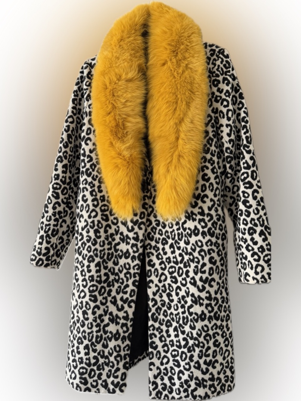 Rachel Zoe snow leopard-print long Coat